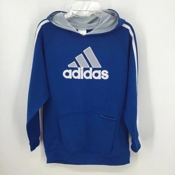 Adidas Youth 3-Stripes Fleece Hooded Sweatshirt - Picture 1 of 6